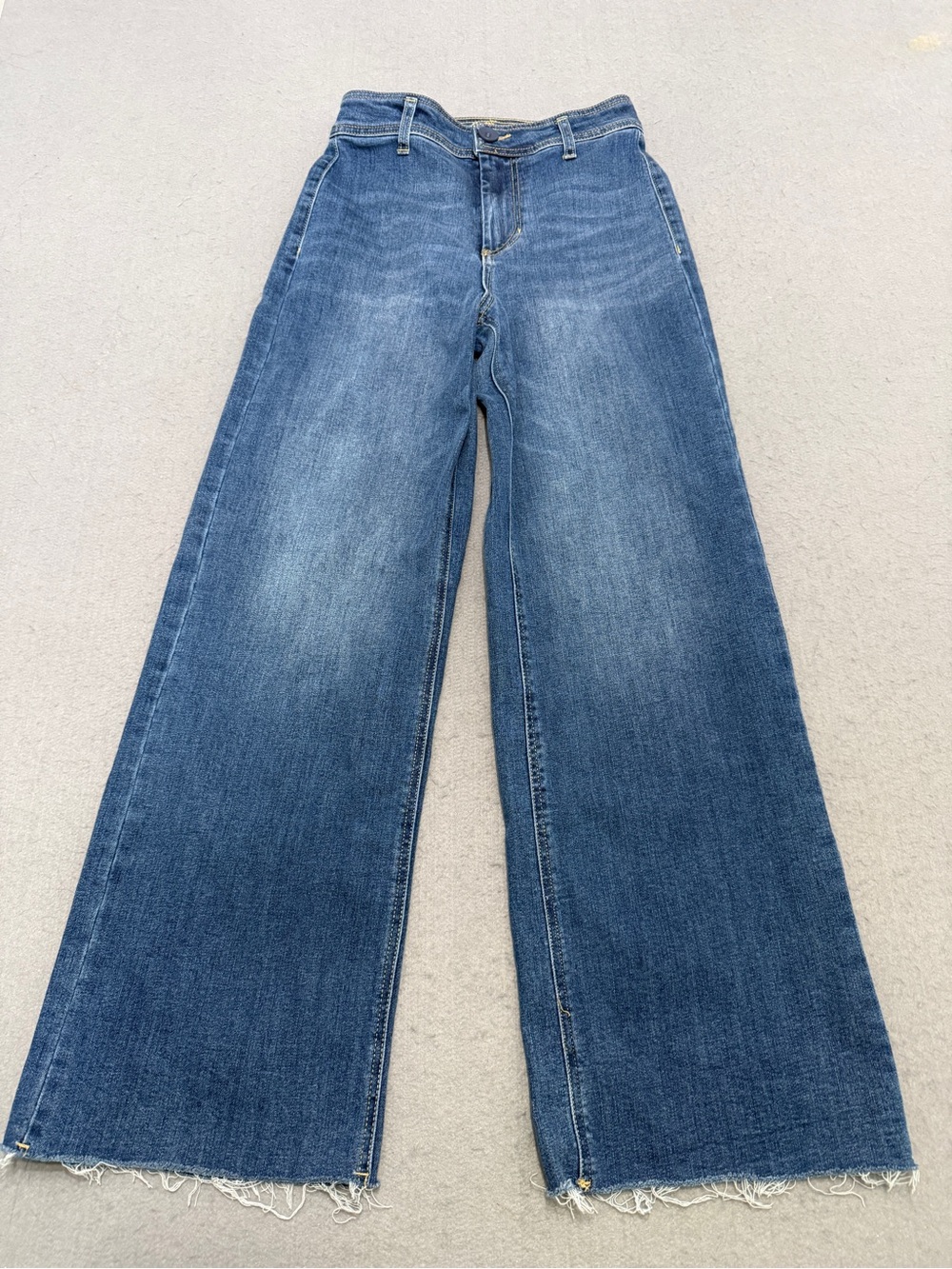 Women’s OAT New York High Rise Wide Leg Raw Hem Jeans Size 2/26